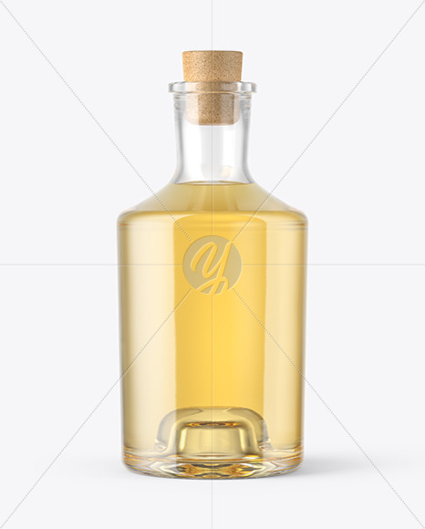 Golden Tequila Bottle with Cork Mockup