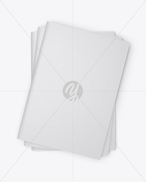 Three Textured A4 Magazines Mockup