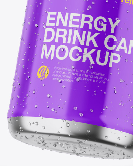 Metallic Can W/ Glossy Finish Mockup