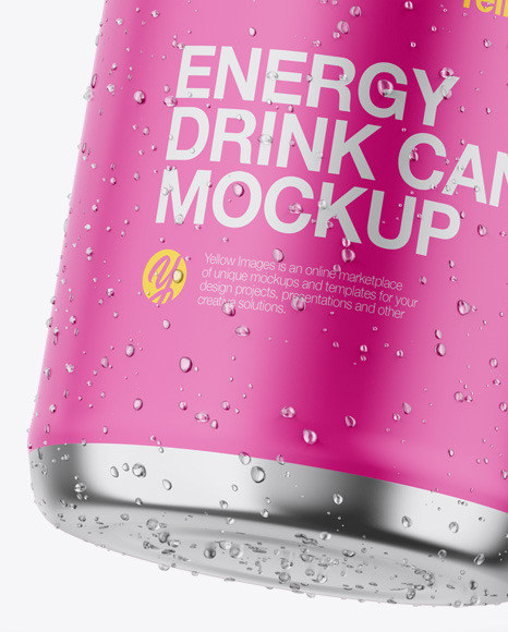 Metallic Can W/ Matte Finish Mockup