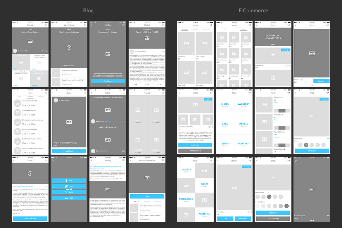 Bones IOS Wireframe Kit