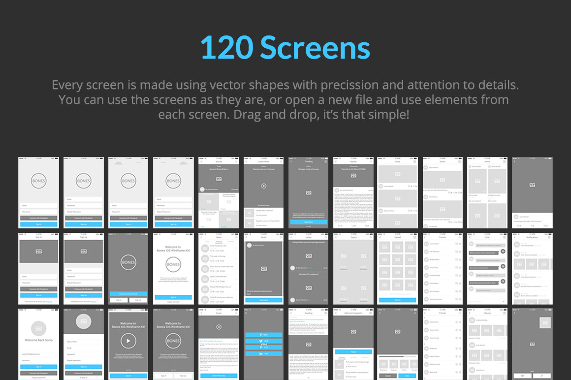 Bones Wireframe Kit Pack Bones Wireframe Kit Pack