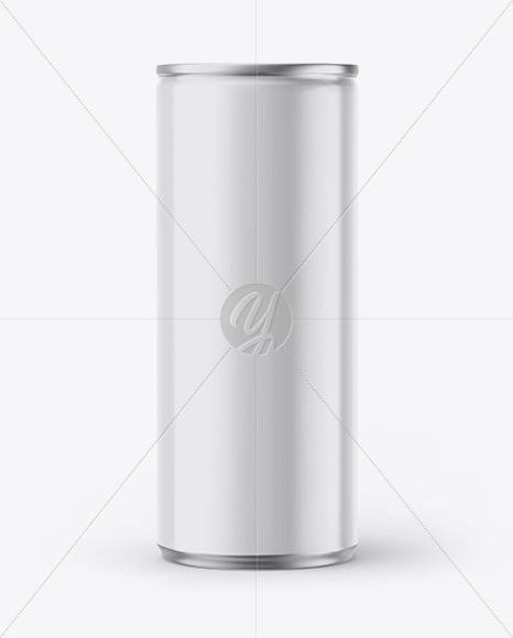 Metallic Drink Can W/ Glossy Finish Mockup