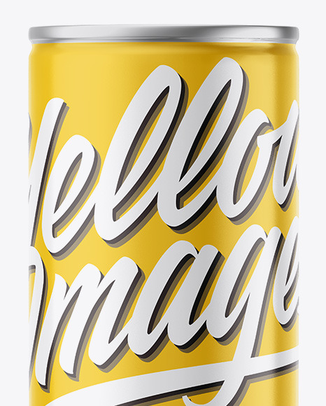 Metallic Drink Can W/ Glossy Finish Mockup