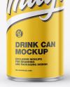 Metallic Drink Can W/ Glossy Finish Mockup