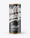 Metallic Drink Can W/ Glossy Finish Mockup