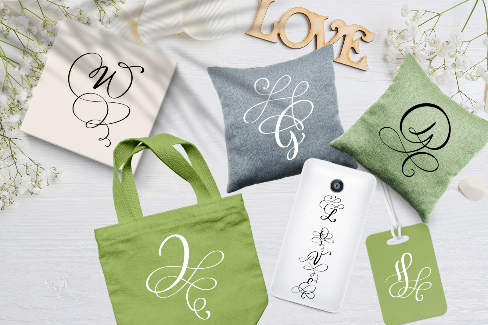 Love Story Monogram Font