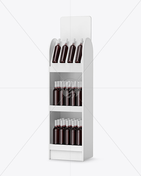 Stand with Red Wine Bottles Mockup