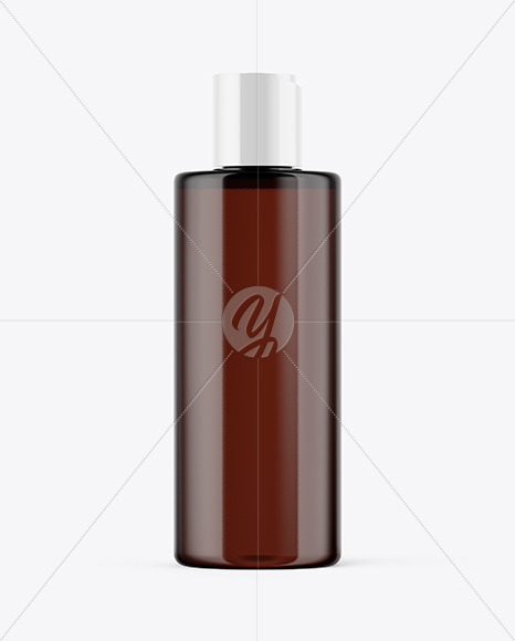 Amber Plastic Bottle Mockup