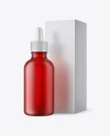 50ml Frosted Red Glass Bottle W/ Kraft Box