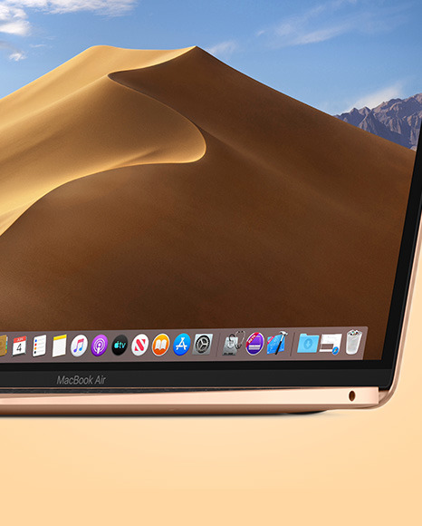 Gold MacBook Air Mockup