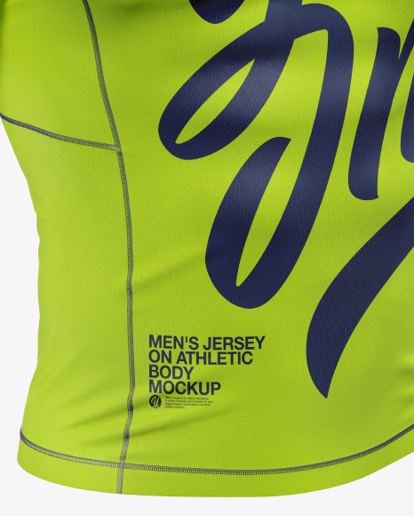 Men's Long Sleeve Jersey on Athletic Body Mockup