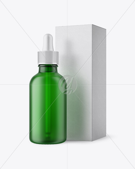 50ml Frosted Green Glass Bottle W/ Kraft Box