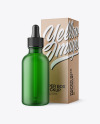 50ml Frosted Green Glass Bottle W/ Kraft Box