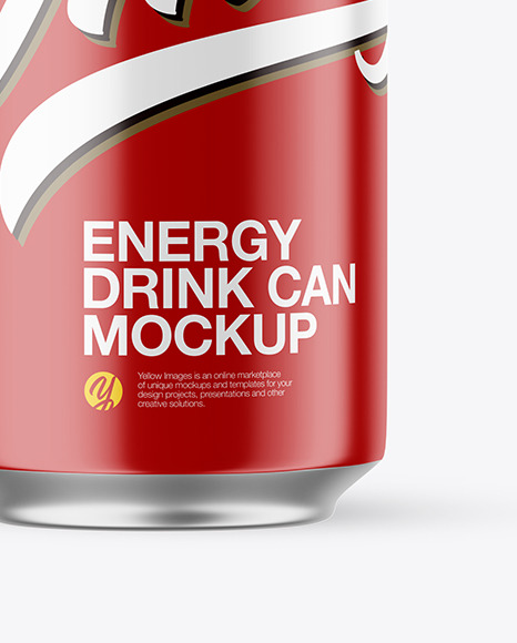 Glossy Drink Can Mockup