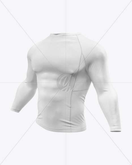 Men&#039;s Long Sleeve Jersey on Athletic Body Mockup