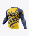 Men&#039;s Long Sleeve Jersey on Athletic Body Mockup