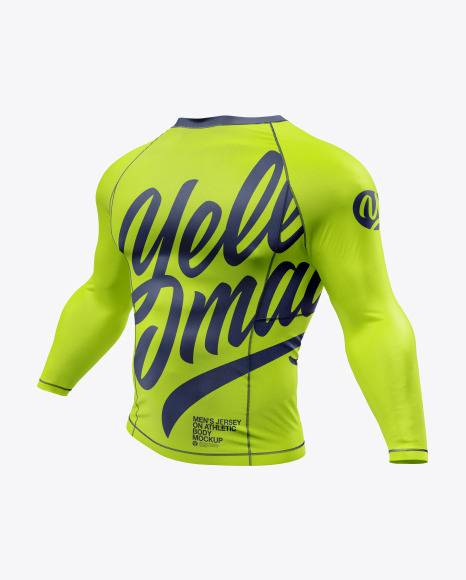 Men's Long Sleeve Jersey on Athletic Body Mockup