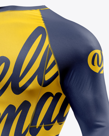 Men&#039;s Long Sleeve Jersey on Athletic Body Mockup