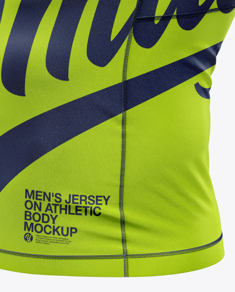 Men&#039;s Long Sleeve Jersey on Athletic Body Mockup