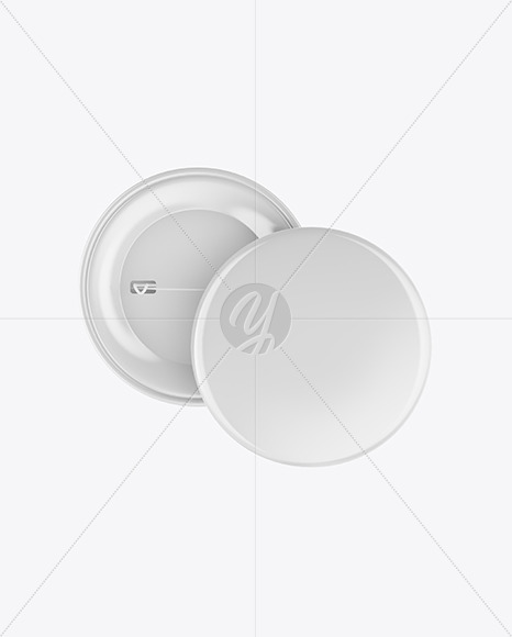 Two Glossy Button Pins Mockup