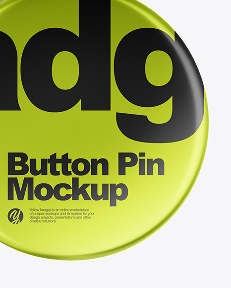 Two Metallic Button Pins Mockup