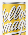 Metallic Drink Can w/ Matte Finish Mockup