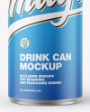 Metallic Drink Can w/ Matte Finish Mockup