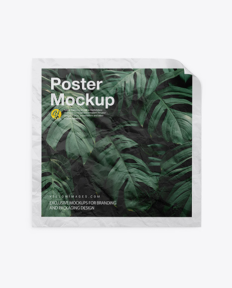 Crumpled Square Poster Mockup