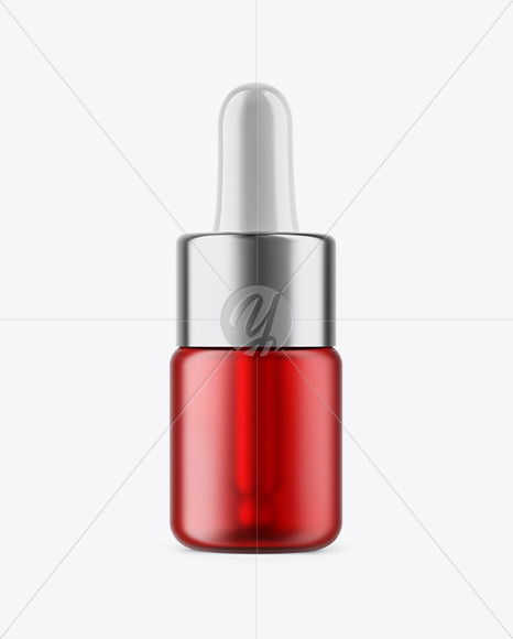 5ml Frosted Red Glass Dropper Bottle