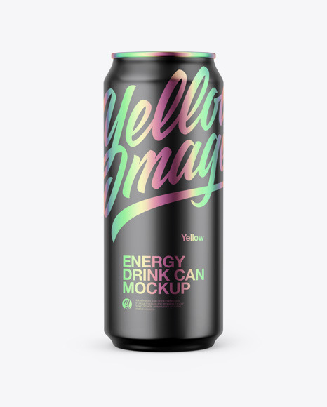 Matte Metallic Can Mockup