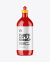 Glossy Plastic Bottle with Squeeze Cap Mockup