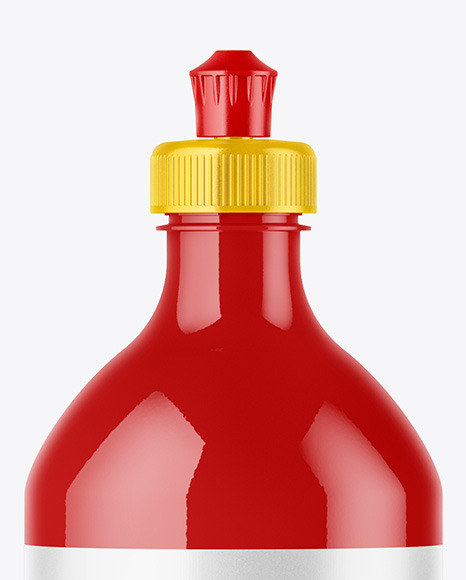 Glossy Plastic Bottle with Squeeze Cap Mockup