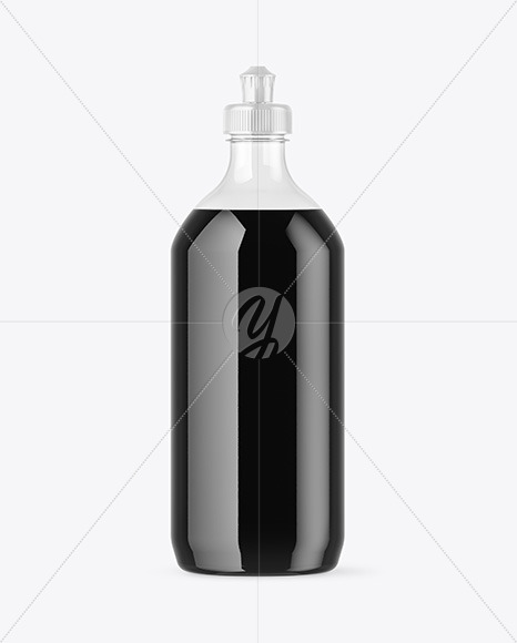 Clear Plastic Bottle with Squeeze Cap Mockup