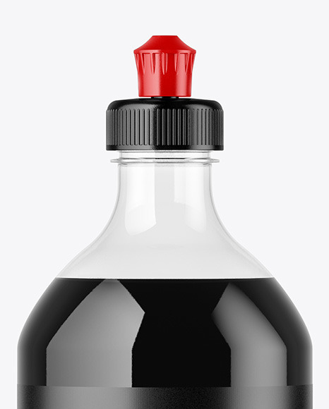 Clear Plastic Bottle with Squeeze Cap Mockup