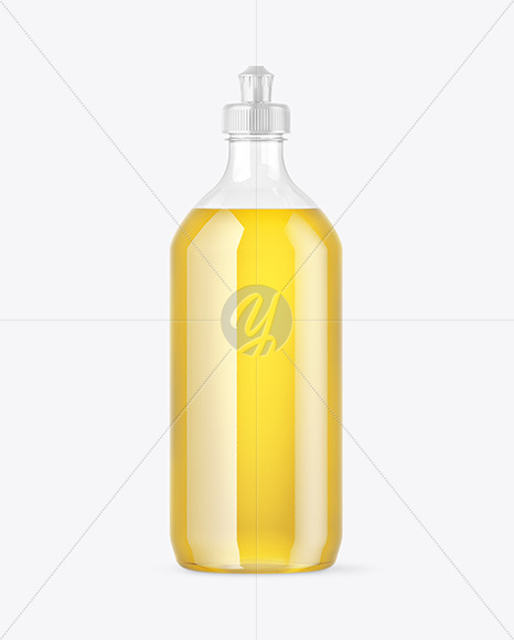 Clear Plastic Bottle with Squeeze Cap Mockup