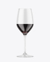 Glass w/ Red Wine Mockup Mockup