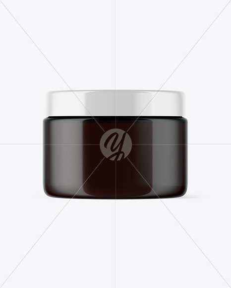 Dark Amber Cosmetic Jar Mockup