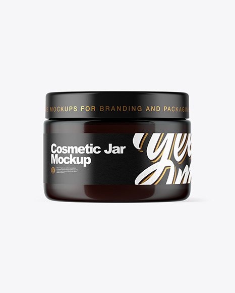 Dark Amber Cosmetic Jar Mockup - Face+Mask+Mockup+Generator+-+Garment+Label+Tag+Mockups+In+...