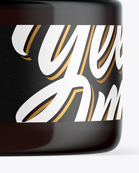 Dark Amber Cosmetic Jar Mockup