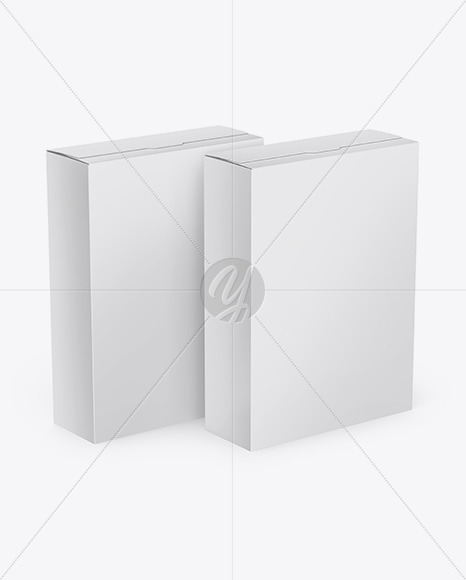 Two Matte Paper Boxes Mockup - Free Download Images High Quality PNG