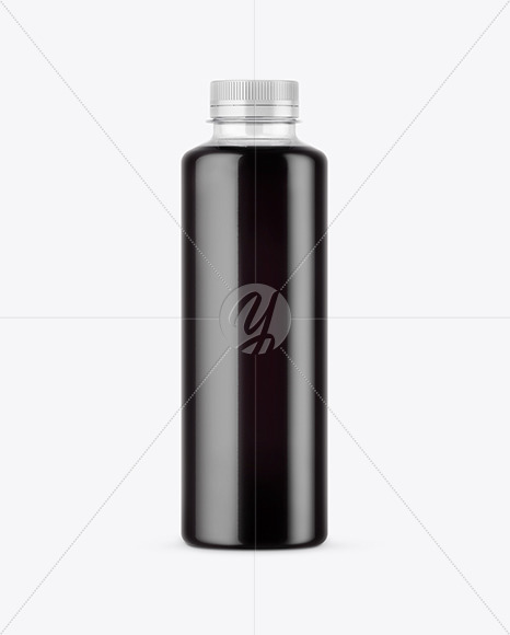 Clear Plastic Bottle With Black Water Mockup