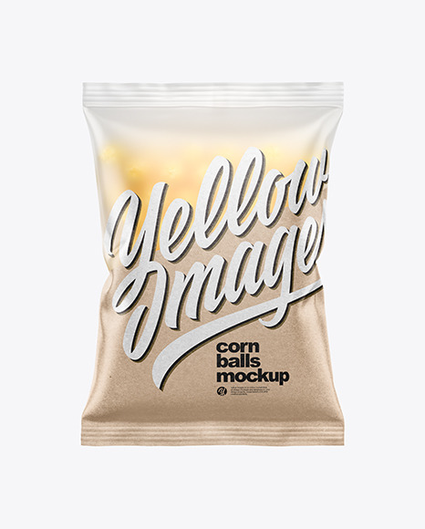 Frosted Bag With Corn Balls Mockup