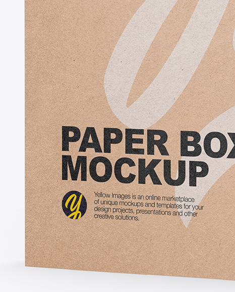 Kraft Box Mockup - Half Side View