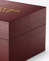 Rough Wooden Box Mockup - Half Side View (High-Angle Shot)