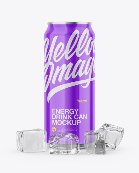 Metallic Can W/ Glossy Finish Mockup