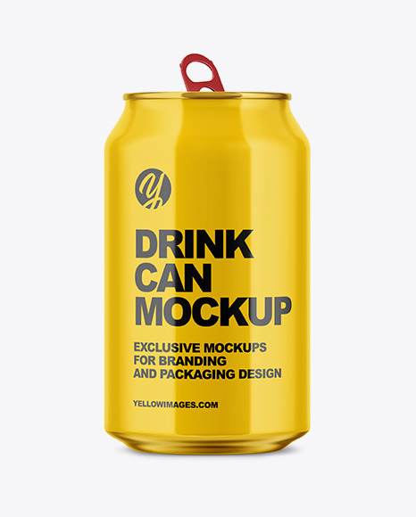 350ml Glossy Aluminium Drink Can Mockup - Glossy+Tin+Can+Mockup+425+Ml+Free+For+Psd