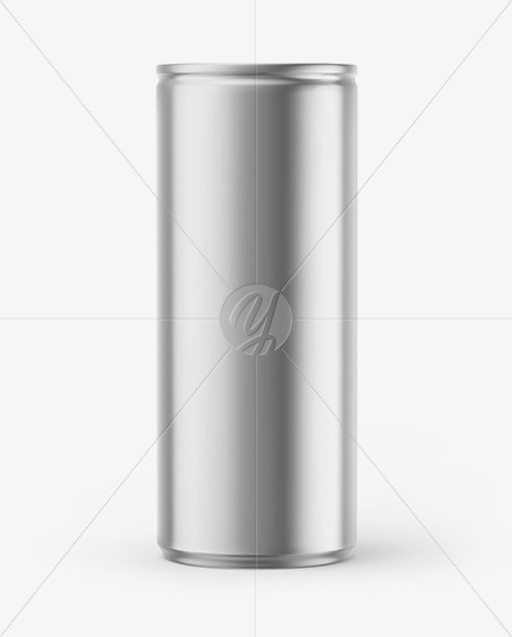 Glossy Metallic Drink Can Mockup