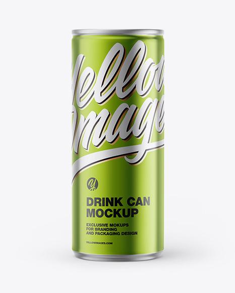 Glossy Metallic Drink Can Mockup