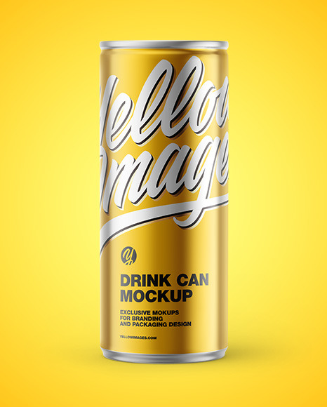 Glossy Metallic Drink Can Mockup